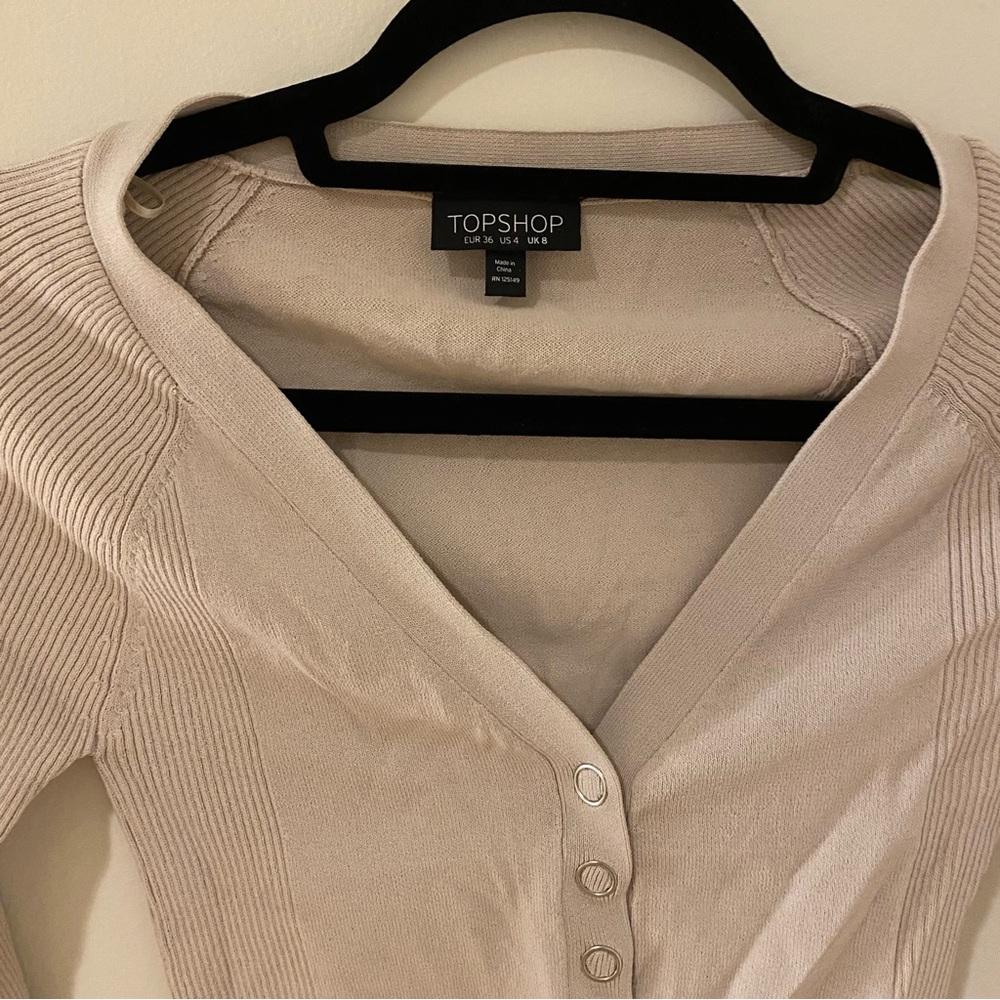 TopShop US 4 Beige crop camisole